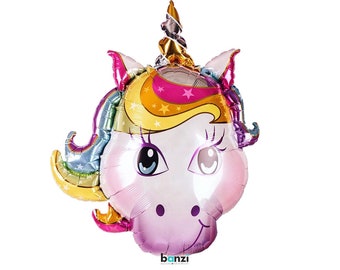 Pastel Unicorn jumbo mylar balloon - party decorations birthday rainbow magical