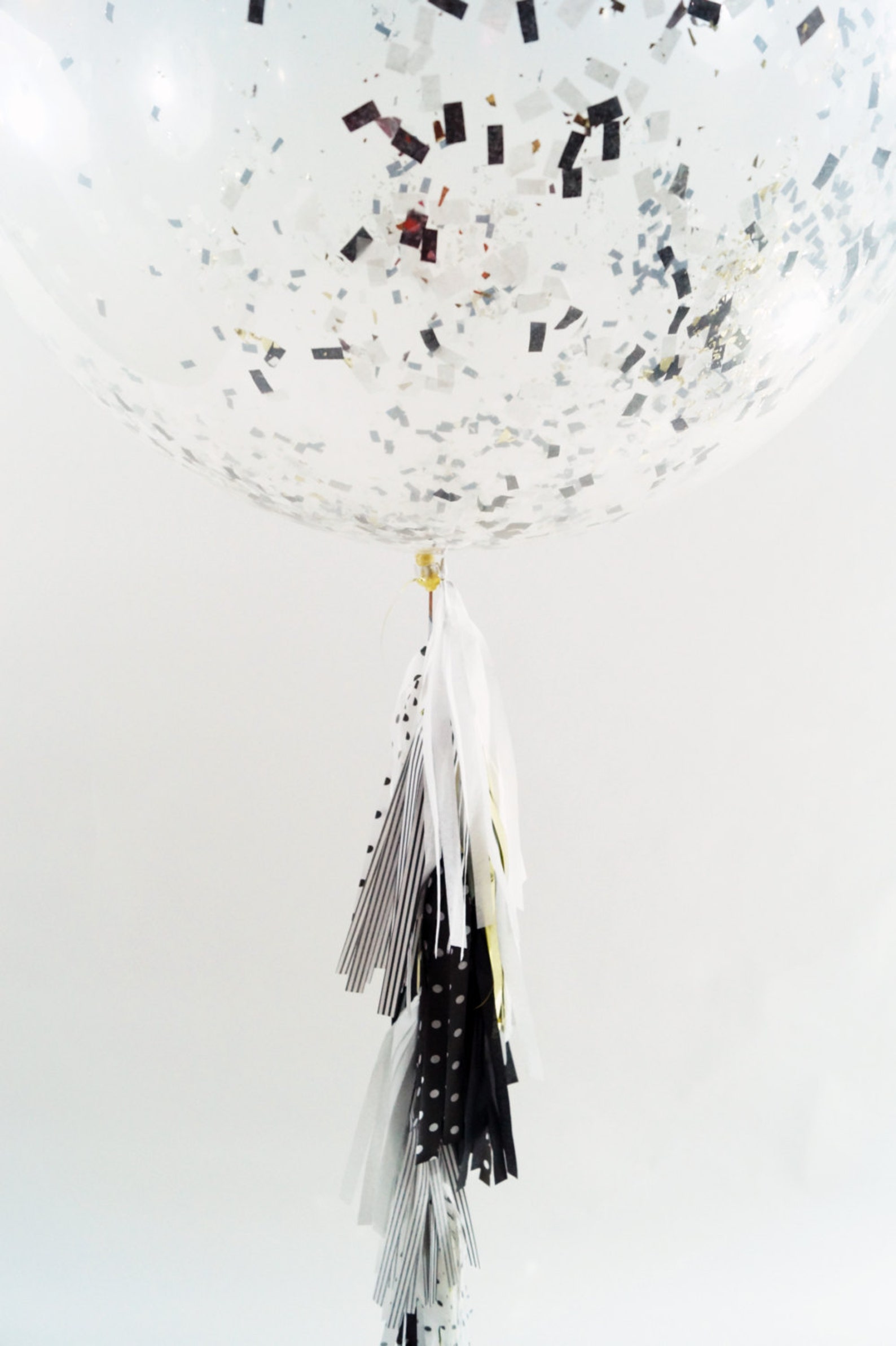 36 Confetti Balloon Tassels Polka Dot Stripes Gold Etsy