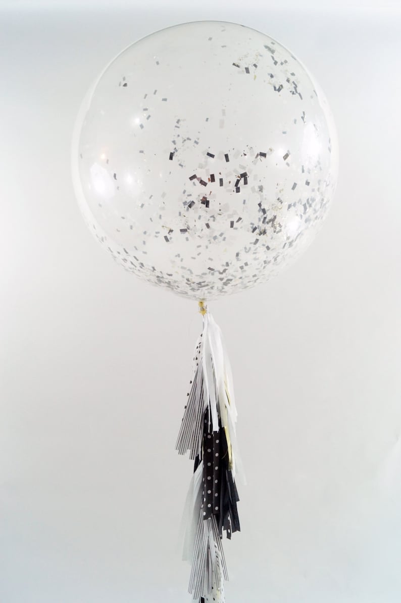 36 Confetti Balloon Tassels Polka Dot Stripes Gold Etsy