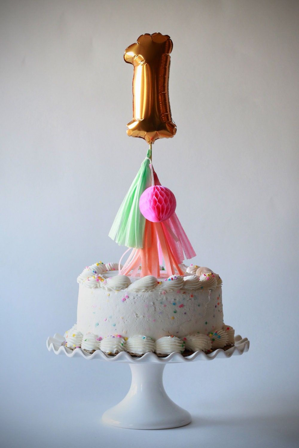 Mini Balloon Cake Topper With Tassels 7 Inch Foil Birthday Etsy