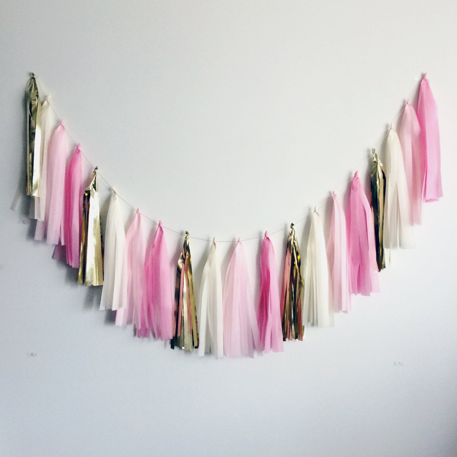 Valentine's Day Tassel Garland Pink Gold Ivory Etsy