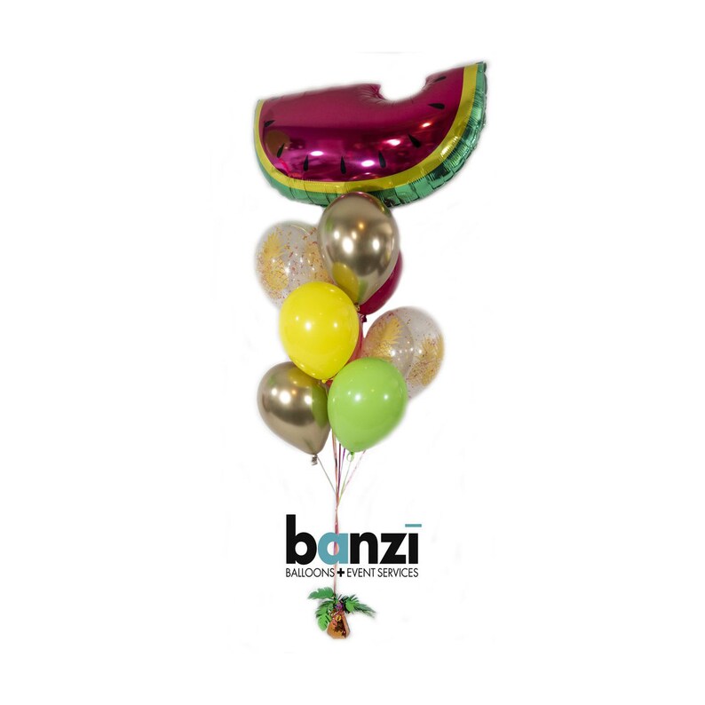 Tropical Paradise Balloon Bouquet watermelon confetti balloon bundle bridal shower decorations birthday party decorations bachelorette