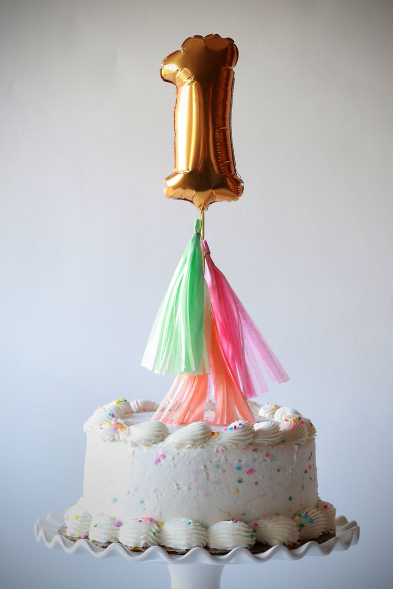 Number Balloon Cake Topper  gold silver foil 7 inch mylar image 2