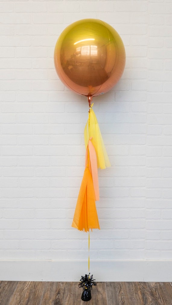16 Ombre Yellow Orange Balloon With Tassels Baby Shower Bridal