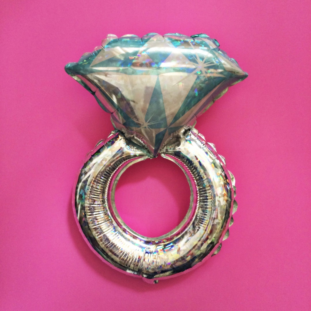 Mini 14 Inch Holographic Mylar Engagement Wedding Ring Balloon - Etsy