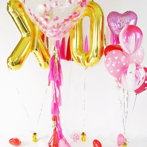 Ballon helder met rosé gouden Confetti | ballon rosé goud | De Goede Keus