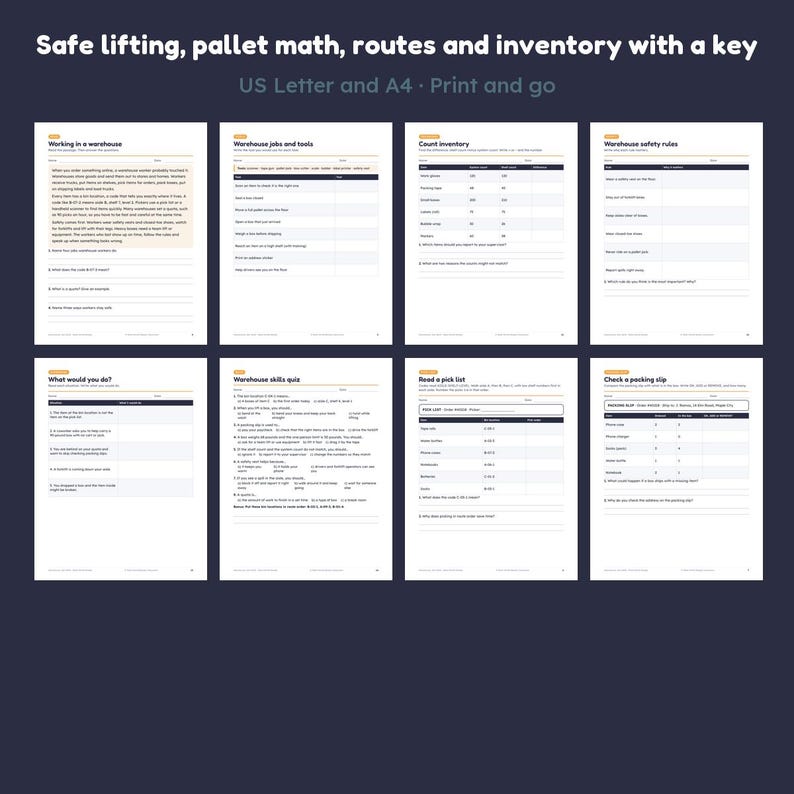 Job Skills by Industry Bundle, Food Service, Retail, Office, Warehouse ...