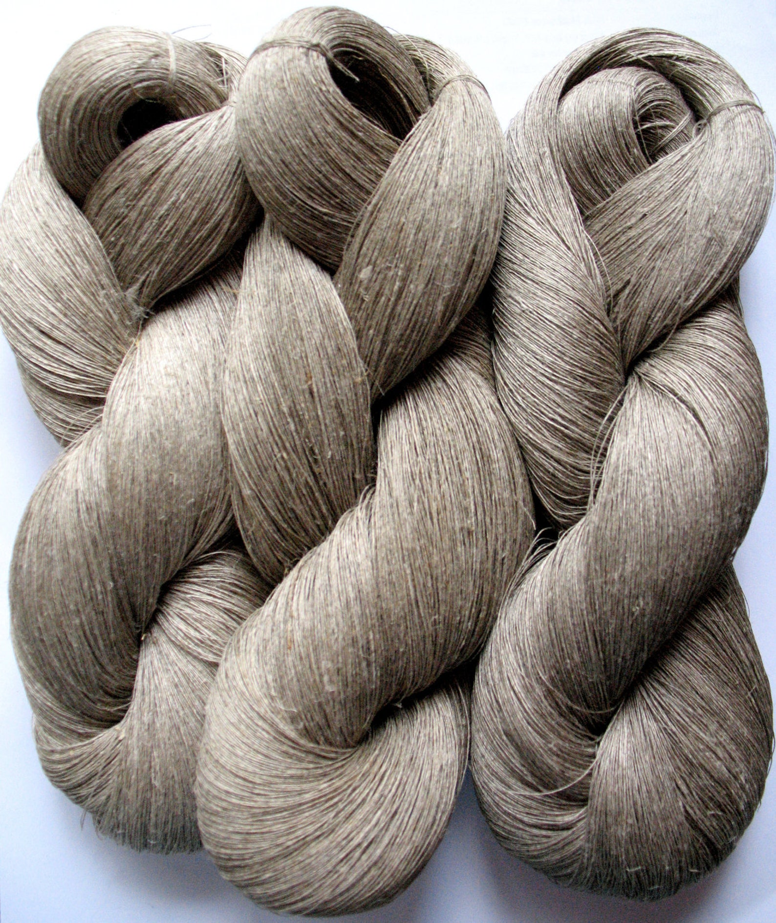 Linen Yarn Natural gray hank 100 gr 3.53 oz Cobweb / 1 Etsy