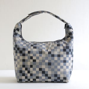 Insulated Lunch Bag, Fabric Lunch Bag, Boy Lunch Bag, Reusable Lunch Bag, School Lunch bag, Lunch Tote,Work Lunch Bag,Black Gray White Pixel