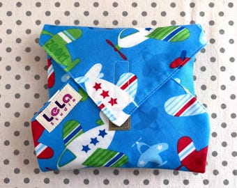 Envoltorio para sándwiches con forma de avión para niños, mantel individual reutilizable para el almuerzo, ecológico