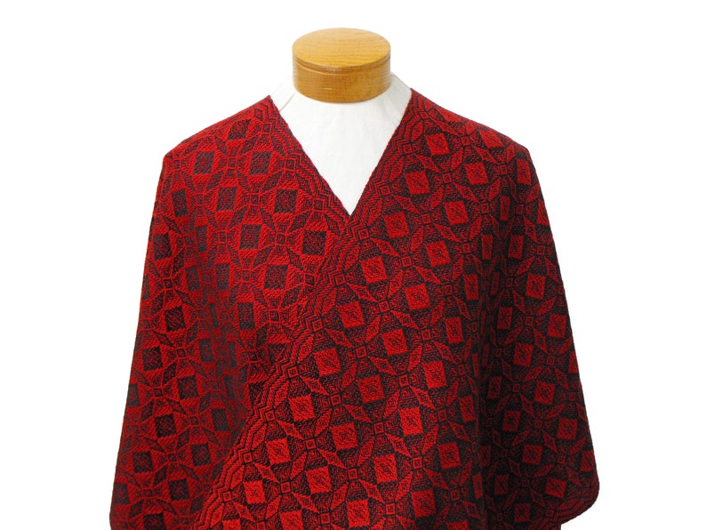 Red and Black Shawl Handwoven Shawl Evening Shawl Tencel Etsy