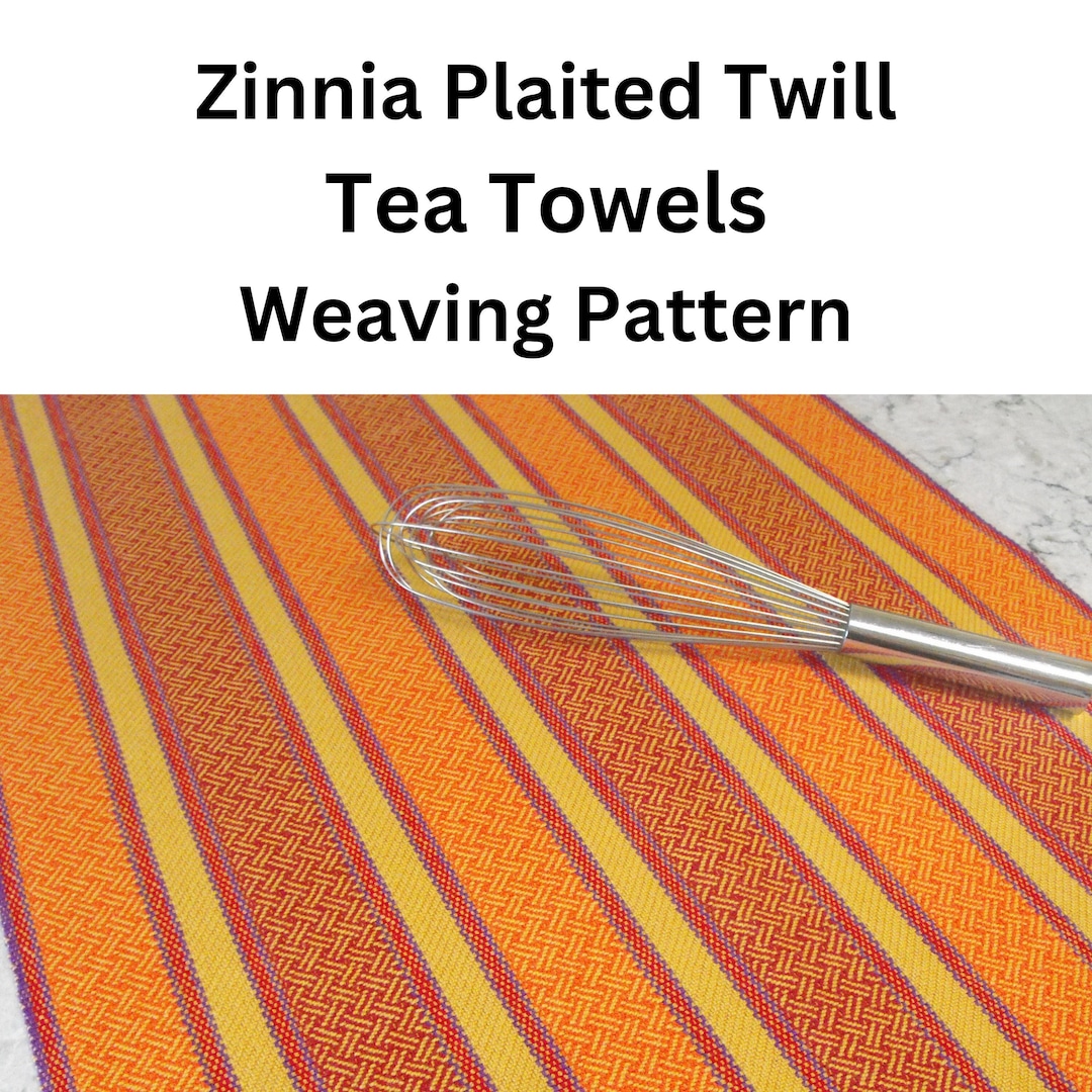 Zinnia Plaited Twill Tea Towels Weaving Pattern and WIF File, Twill