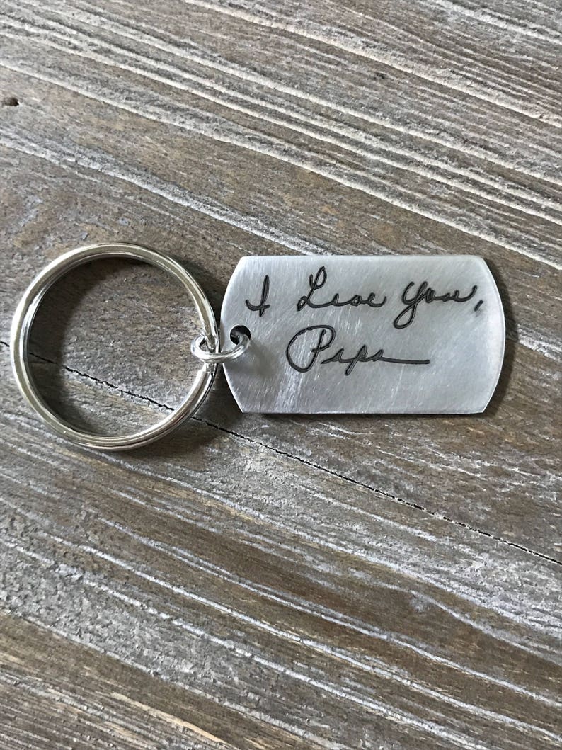 Customized Keychain Handwriting Child Artwork Engraved Etsy