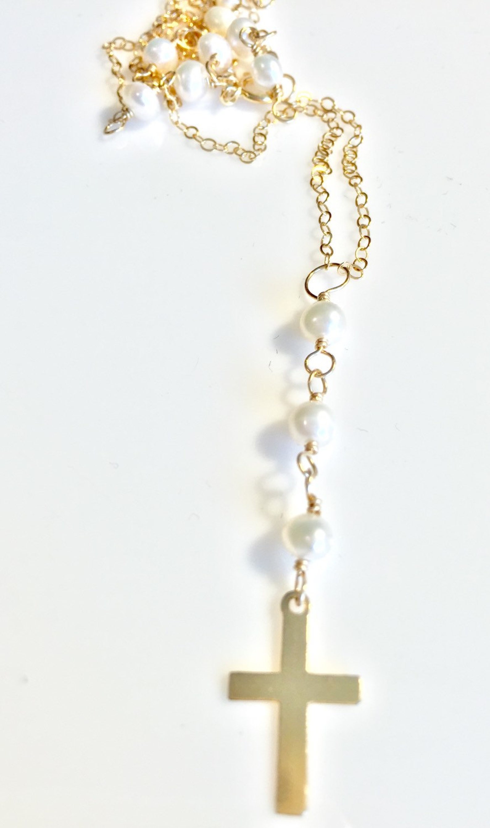 Rosary Necklace Gold Rosary Necklace Gemstone Rosary Etsy
