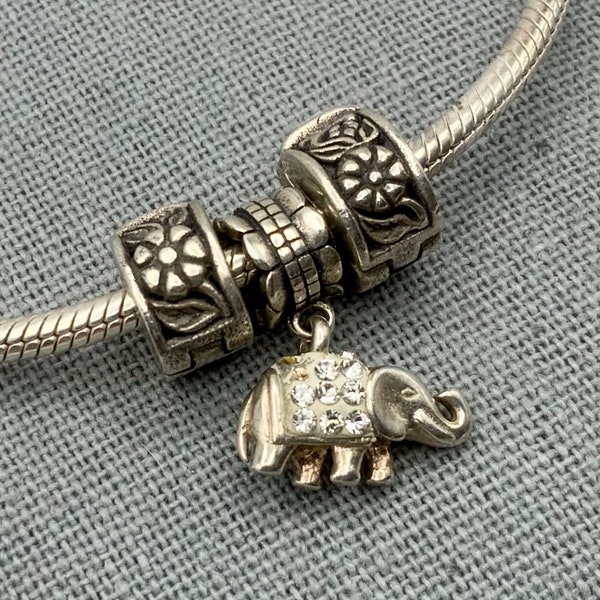 CAVIAR DREAMS Vintage Sterling Silver Sim Stars Charm Beads Elephant Bracelet - Length 8” - Etsy andersonhs