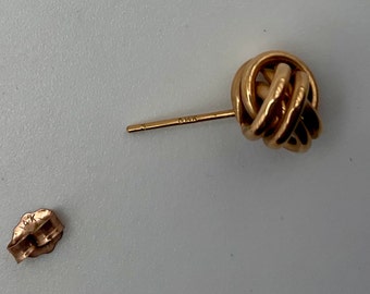 CAVIAR DREAMS Vintage 14K Yellow Gold Love Knot Stud Earrings - Pierced