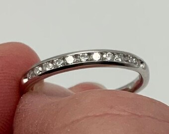 CAVIAR DREAMS 14K White Gold .25twt Brilliant Cut Diamond Anniversary Wedding or Engagement Stacker Ring - Size 6 3/4