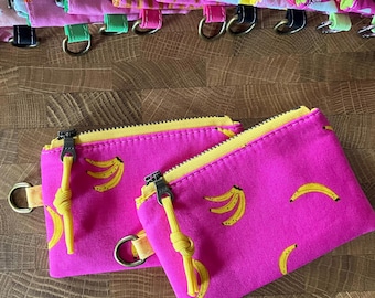Bananas Coin Pouch with Metal Zipper and D-Ring + Paracord Zip Pull. OOP Ruby Star Society: Darlings 2.