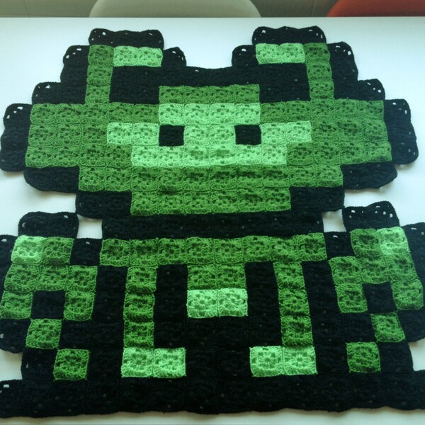 Super Mario Frog Suit 8-bit Crochet Blanket