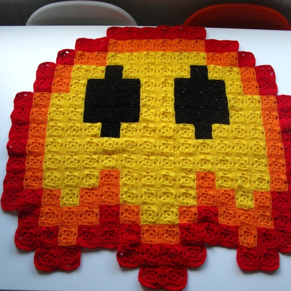 Super Mario Fireball 8-bit Crochet Blanket