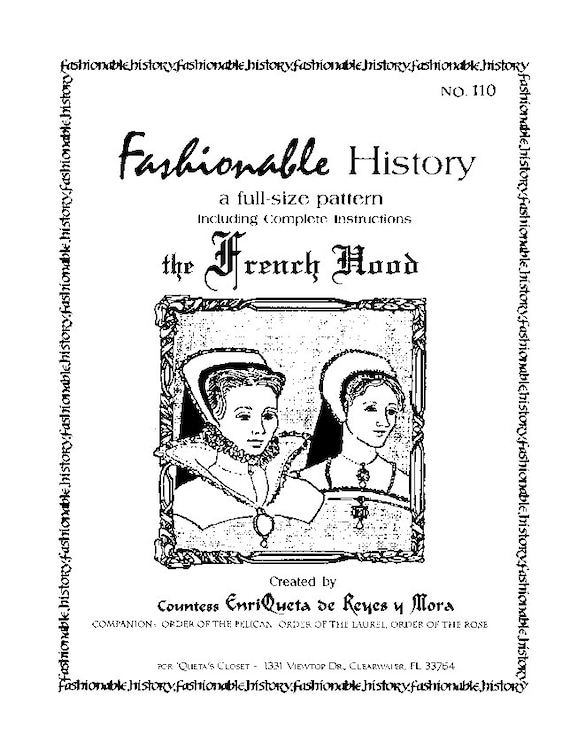French Hood Pattern Queta's Closet Pattern No.110 - Etsy
