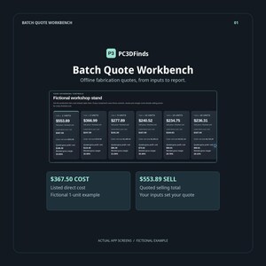 Fabrication Quote Calculator, Six Quantity Tiers, Offline HTML Batch Estimating Tool