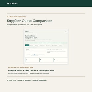 Lieferantenvergleich | Materialpreisanalyse | Offline-HTML
