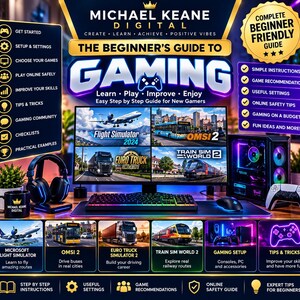 Guía para principiantes en videojuegos: consejos, configuración, seguridad online y habilidades / Libro electrónico en PDF