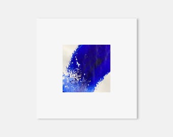 Original Abstract Painting, Blue Wall Art, Small Textured Artwork, Expressive Brushstroke, Minimalist Home Decor, Housewarming Gift