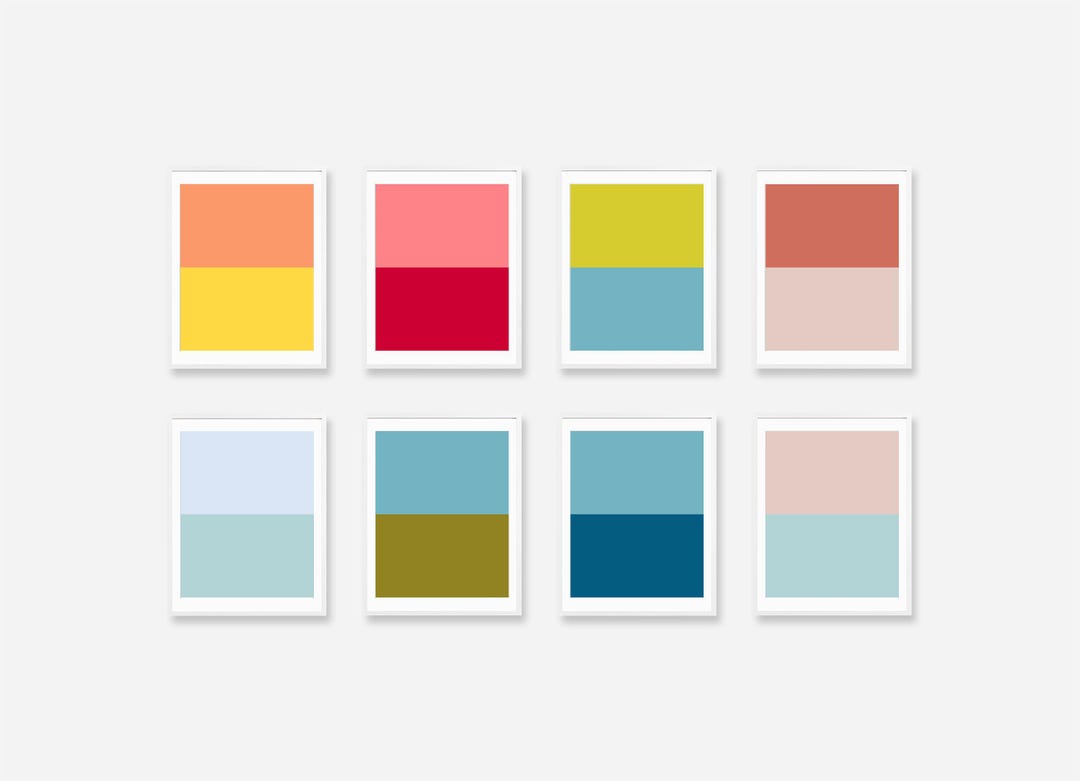 Color Block Abstract Printable, Colour Block, Colour Prints, Set of 8 ...