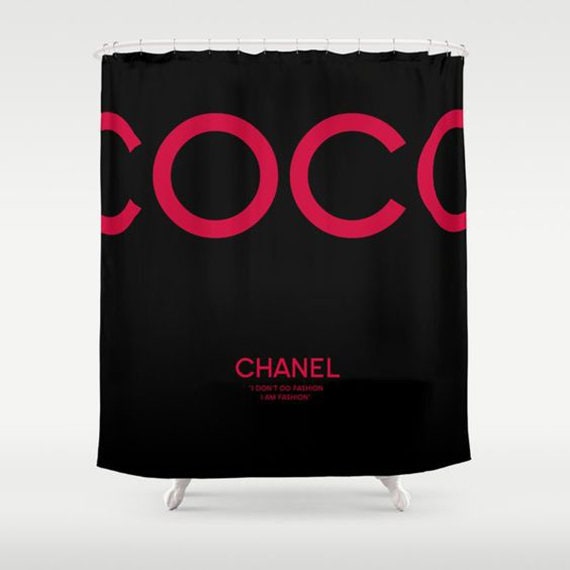 red and black bathroom decor coco chanel bathroom shower Etsy