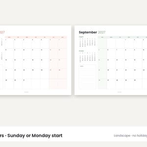 2027 Planner Bundle: Calendar, Habit Tracker, Chore Chart, Admin Planner (Digital Download) image 9