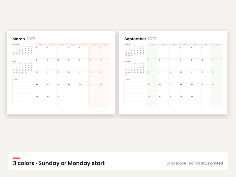 2027 Planner Bundle: Calendar, Habit Tracker, Chore Chart, Admin Planner (Digital Download) image 9
