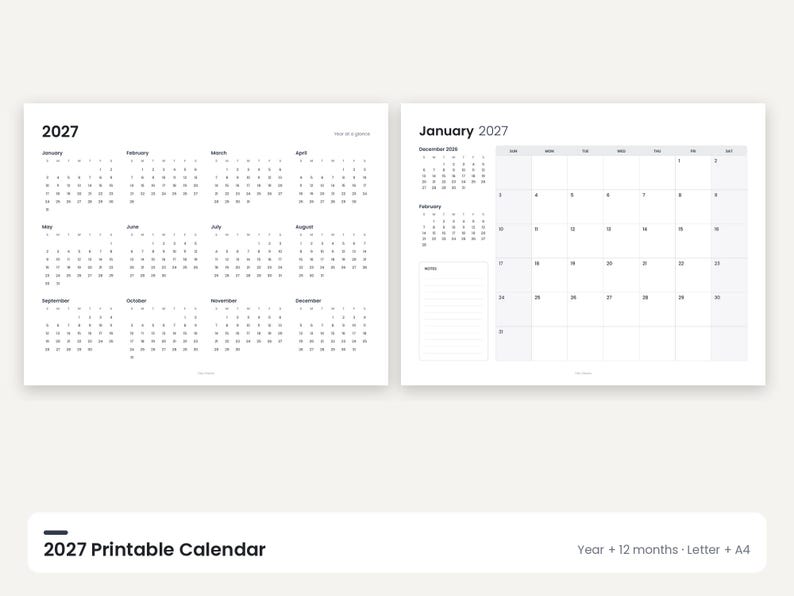 2027 Planner Bundle: Calendar, Habit Tracker, Chore Chart, Admin Planner (Digital Download) image 8