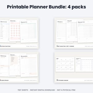 2027 Planner Bundle: Calendar, Habit Tracker, Chore Chart, Admin Planner (Digital Download) image 1