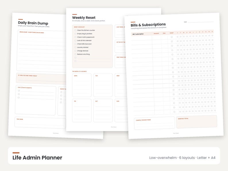2027 Planner Bundle: Calendar, Habit Tracker, Chore Chart, Admin Planner (Digital Download) image 6
