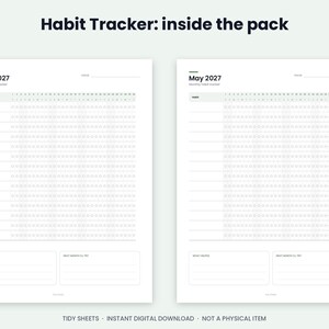 2027 Habit Tracker Printable, Undated Monthly Weekly Year-in-Dots (PDF) image 5