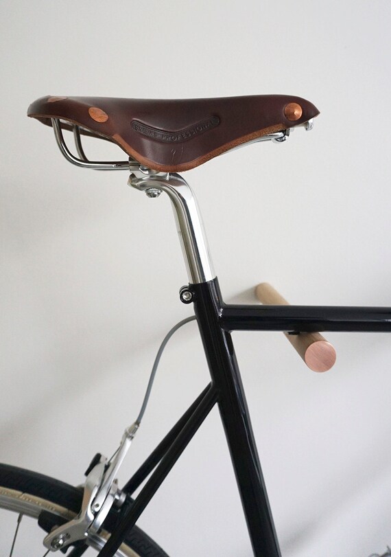 wooden bike hook // OAK WOOD // COPPER Etsy