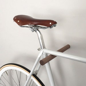 wall mounted bike rack, bicycle storage, wooden bike hook // BLACK WALNUT