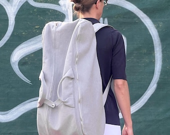 Minimalist Grey Canvas Tennis Bag – Holds Two Racquets, quiet luxury Tennis Style