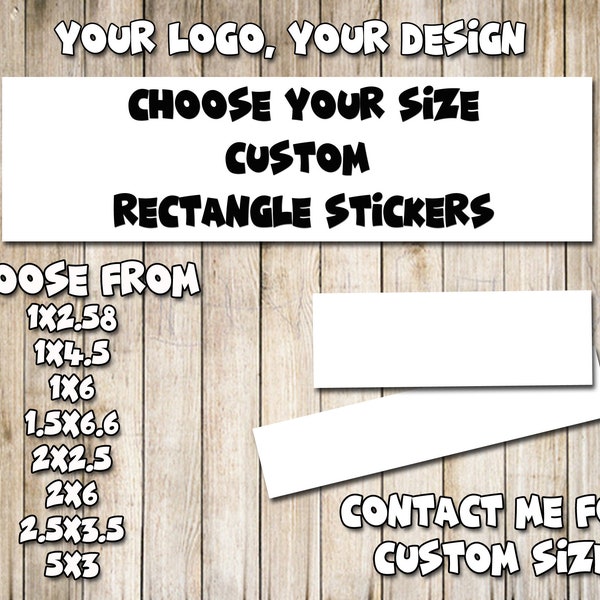 Printed Rectangle Matte sticker Labels -  -Add your Image, Logo, website, ingredients