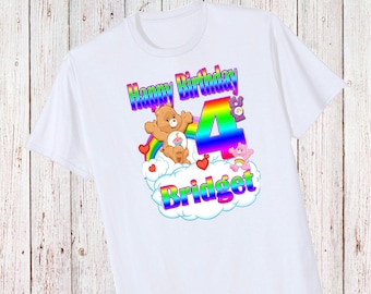Camiseta personalizada de osito cariñoso de cumpleaños - Añadir nombre y edad