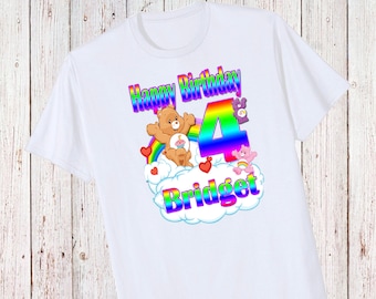 Personalized Birthday Care Bear T-shirt - Add Name and Age