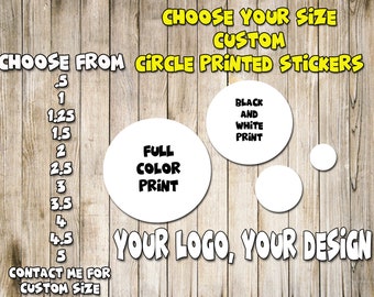Printed Round Matte sticker Labels  -Add Image, Logo, website, ingredients