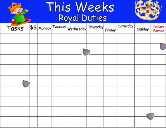 Laminated Chore Chart