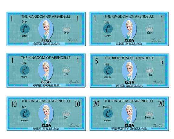 printable frozen elsa play money pack instant download jpeg etsy australia