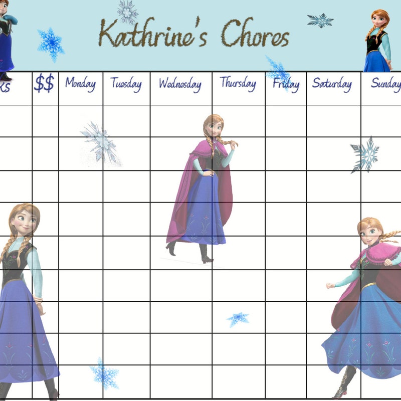 Frozen Chore Chart - Etsy