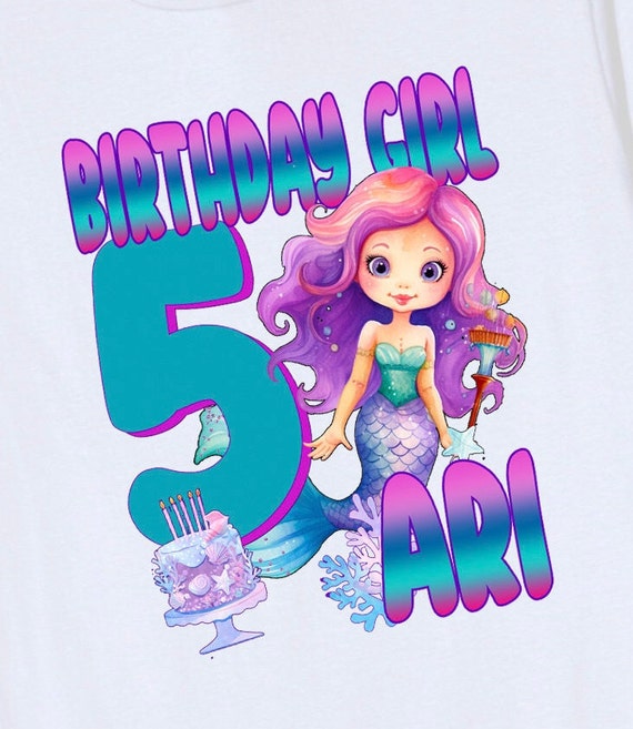 Personalized Birthday Mermaid shirt Add Name and Age