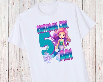 Personalized Birthday Mermaid shirt - Add Name and Age