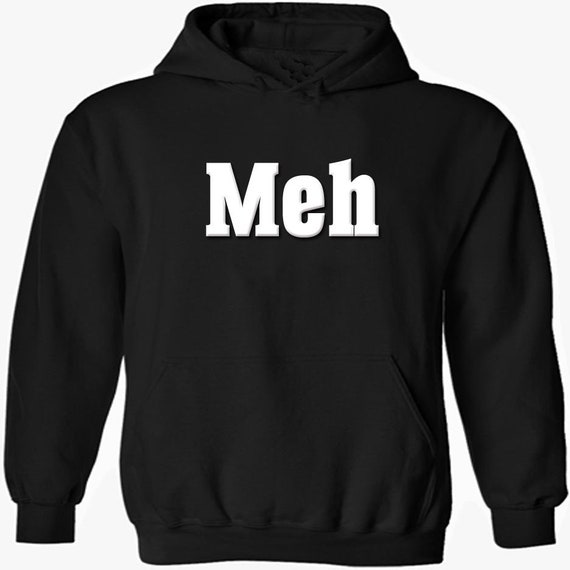 Meh Black Adult Hoodie